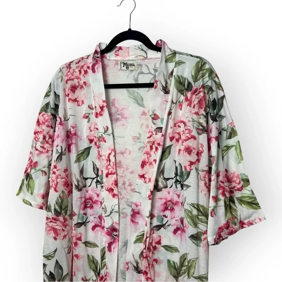 Show Me Your Mumu Pink Roses Robe O/S - Picture 3 of 5